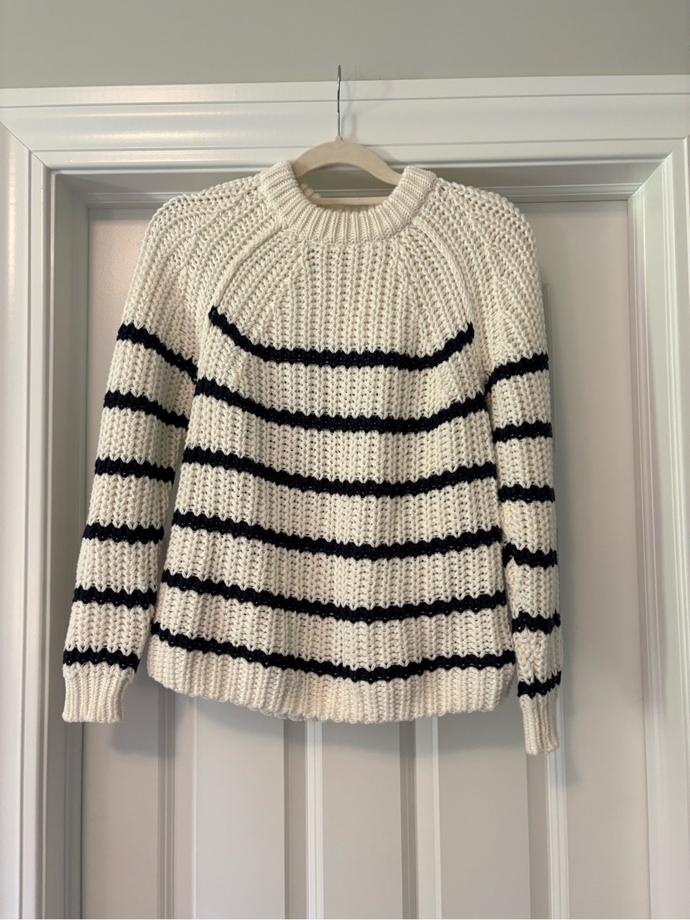Tommy Bahama Cream Sweater with Black Stripes